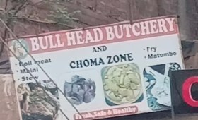Bull Head Butchery and Choma Zone sign